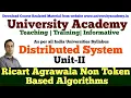 DS13 Distributed Mutual Exclusion Non token based algorithms Ricart Agrawala algorithm