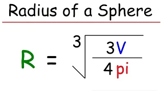 How To Calculate The Radius Of A Sphere Given The Volume 