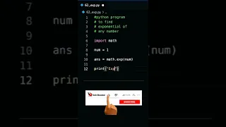 Python Program Calculate Exponential Of Given Number Math Module Exp Tech Blooded
