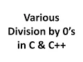 Divide-by-Zero in C programming