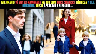 "MILIONÁRIO VÊ SUA EX-NAMORADA NA RUA COM DUAS CRIANÇAS IDÊNTICAS A ELE. INTRIGADO, ELE ..."