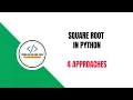 4 Ways to find the square root of a number in python python square root