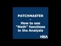 PATCHMASTER - How to use Math functions in the Analysis