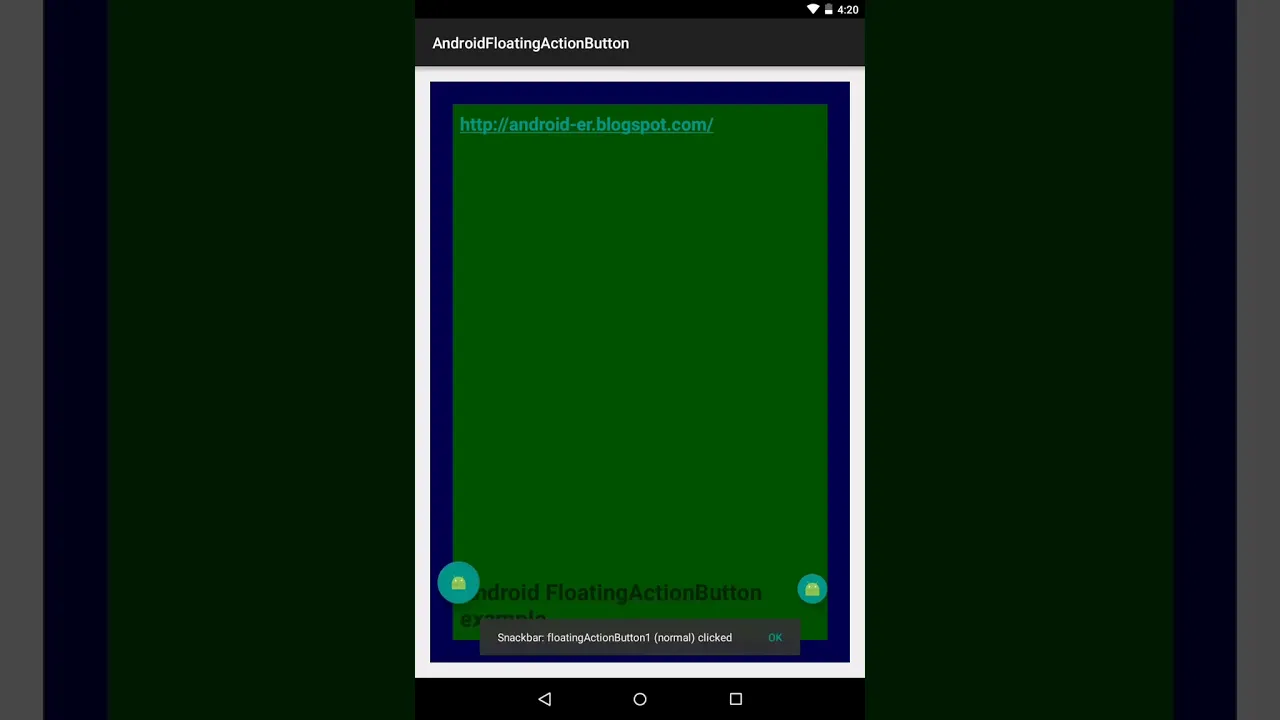 CoordinatorLayout + FloatingActionButton + Snackbar of Android Design Support Library