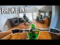 PITBIKES RACE INSIDE ABANDONED HOUSE FIRE ALARMS WENT OFF