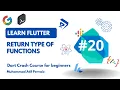 Dart Programming Course for Beginners Return Type of a Function