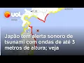 Lagu Terremoto de magnitude 7,6 atinge o Japão; governo alerta para tsunami com ondas de até três metros