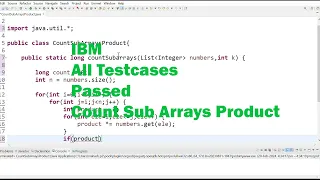 IBM coding assessment Java Developer Software developer Backend-developer Count SubArrays
