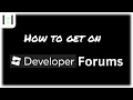 How to get on the roblox dev forum