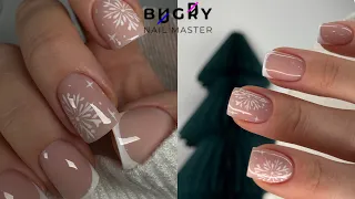 Френч левой рукой/ Нежный маникюр сама себе/ Укрепление гелем коррекция/ Татьяна Бугрий