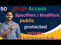 Access Specifiers in Java in Telugu Access Modifiers in Java in Telugu Java Course