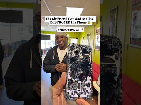 She Got Mad and DESTROYED His Phone 😱#moneytalkswireless #shorts