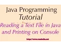 How to read a Text file in Java and Print on Console