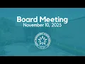 November 10 2025 - Regular Board Meeting