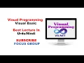 Introduction Of Visual Basic Visual Programming Lecture in