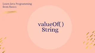 String valueOf method in Java