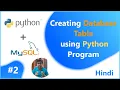 Creating Table using Python Program Python with MySql