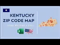 Kentucky Zip Code Map in Excel - Zip Codes List and Population Map