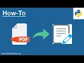 How to extract text from a PDF file using Python Python Tutorial