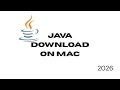 Java installation on Mac 2026