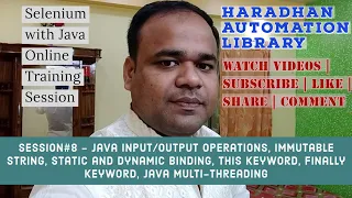 Selenium WebDriver Frameworks Java Input Output Maven Github Jenkins Online Training - Session 8