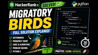 HackerRank Python Migratory Birds Challenge Solving a Frequency Problem with Dictionaries