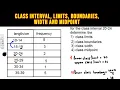 Class interval limits boundaries width and midpoint - Treatment of Experimental Data