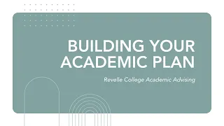 Building Your Academic Plan
