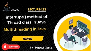 Core Java part123 interrupt method of Thread class in java multithreading in hindi