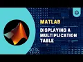 MATLAB Tutorial Displaying a Multiplication Table