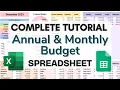 Complete Tutorial for the Annual Monthly Budget Spreadsheet 4 0 for Google Sheets and Excel
