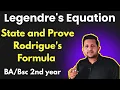 Legendre differential equation rodrigues formula for legendre polynomials rodrigues formula