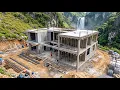 TIMELAPSE - Building and Finishing a Forest Villa for a Young Woman with Stone and Cement