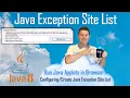 Oracle Java - Configure Java Exception Site List