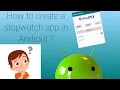 How to create Stopwatch in Android
