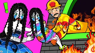 Rapunzel Daughter Trapped In Fire! Firefighter Rescue Story | Yah Doll Craft