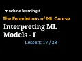 How to interpret ML Model - Part 1 of 28 Foundations of ML The Big Picture