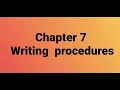 class 4 ch-7 Writing Procedures Part1