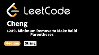 LeetCode 1249 Minimum Remove to Make Valid Parentheses