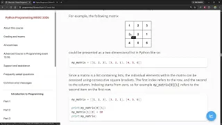 Python Programming MOOC 2026 - Part 5 1 2 Matrices