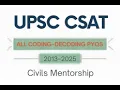 UPSC CSAT Coding Decoding All PYQs Explained 2013 2025