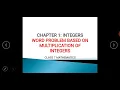 Class 7 integers word problem based on mutliplication of Integers