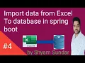 Import data from Excel To database in spring boot Shyam Sundar