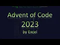 Advent of Code 2023 Day 9 Mirage Maintenance using Excel