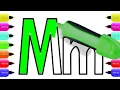 How to draw and color the Letter M Alphabets Drawing and Coloring