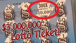 3 000 000 Winning Lottery Ticket Scratched Live Largest Lotto Scratch Winner Ever On YouTube 
