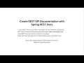 Create REST API documentation with Spring REST Docs