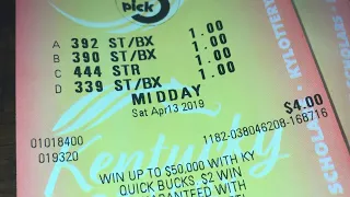 Pick 3 pick 4 winning tickets Kentucky lottery tickets