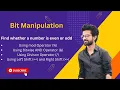 Bit Manipulation Even or Odd Number C Java