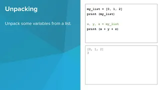 Python - Packing and Unpacking